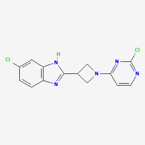 molecular formula C14H11Cl2N5 B8705031 6-chloro-2-[1-(2-chloropyrimidin-4-yl)azetidin-3-yl]-1H-benzimidazole 