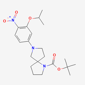 molecular formula C21H31N3O5 B8705251 TERT-BUTYL 7-(3-ISOPROPOXY-4-NITROPHENYL)-1,7-DIAZASPIRO[4.4]NONANE-1-CARBOXYLATE CAS No. 1462951-13-8