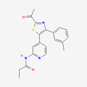 molecular formula C20H19N3O2S B8705730 N-[4-[2-Acetyl-4-(3-methylphenyl)-1,3-thiazol-5-YL]-2-pyridyl]propionamide CAS No. 365431-02-3