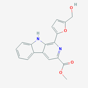 molecular formula C18H14N2O4 B008706 1-[5-(羟甲基)-2-呋喃基]-9H-β-咔啉-3-甲酸甲酯 CAS No. 104537-94-2