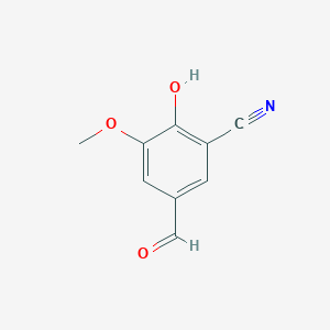 molecular formula C9H7NO3 B8706258 Benzonitrile, 5-formyl-2-hydroxy-3-methoxy- CAS No. 73289-80-2