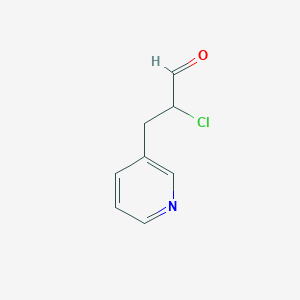 molecular formula C8H8ClNO B8706402 2-Chloro-3-(pyridin-3-yl)propanal 