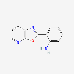 molecular formula C12H9N3O B8706680 2-(2-Aminophenyl)oxazolo[5,4-b]pyridine 