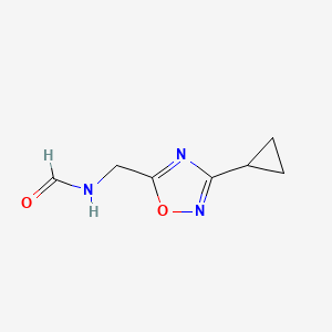 molecular formula C7H9N3O2 B8706698 N-((3-Cyclopropyl-1,2,4-oxadiazol-5-yl)methyl)formamide CAS No. 110035-74-0