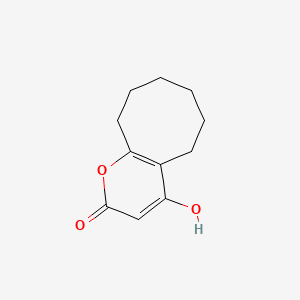 molecular formula C11H14O3 B8706814 4-Hydroxy-5,6,7,8,9,10-hexahydro-2H-cycloocta[b]pyran-2-one CAS No. 100058-82-0