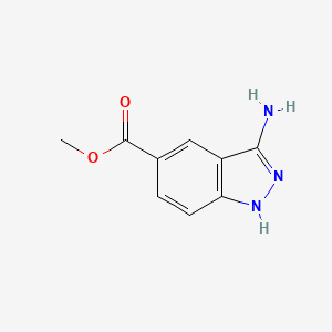 molecular formula C9H9N3O2 B8707195 methyl 3-amino-1H-indazole-5-carboxylate 