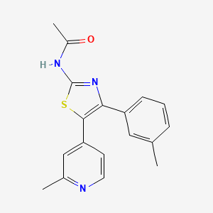 molecular formula C18H17N3OS B8707200 N-[4-(3-Methylphenyl)-5-(2-methyl-4-pyridyl)-1,3-thiazol-2-YL]acetamide CAS No. 365429-54-5