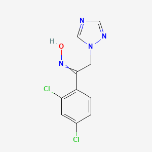 molecular formula C10H8Cl2N4O B8707206 Ethanone, 1-(2,4-dichlorophenyl)-2-(1H-1,2,4-triazol-1-yl)-, oxime CAS No. 69711-71-3
