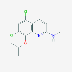 molecular formula C13H14Cl2N2O B8707214 5,7-Dichloro-2-methylamino-8-isopropoxy-quinoline CAS No. 648897-16-9