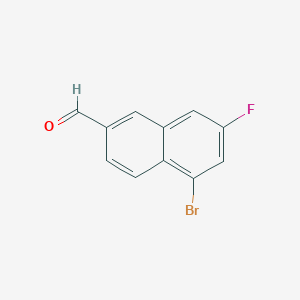 molecular formula C11H6BrFO B8707246 5-Bromo-7-fluoro-2-naphthaldehyde 