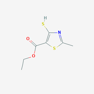 molecular formula C7H9NO2S2 B8707329 Ethyl 2-methyl-4-sulfanyl-1,3-thiazole-5-carboxylate CAS No. 89502-13-6