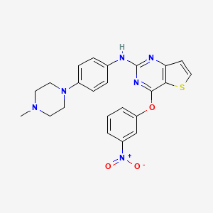 molecular formula C23H22N6O3S B8707376 N-(4-(4-methylpiperazin-1-yl)phenyl)-4-(3-nitrophenoxy)thieno[3,2-d]pyrimidin-2-amine 