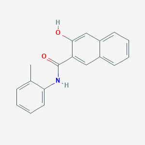 molecular formula C18H15NO2 B087075 2-Naphthalenecarboxamide, 3-hydroxy-N-(2-methylphenyl)- CAS No. 135-61-5