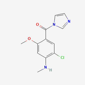 B8707623 (5-Chloro-2-methoxy-4-(methylamino)phenyl)(1H-imidazol-1-yl)methanone CAS No. 89565-74-2