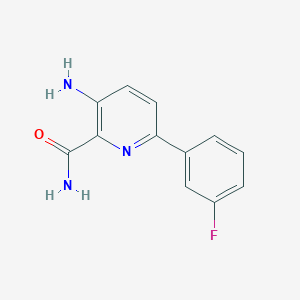 molecular formula C12H10FN3O B8707655 3-Amino-6-(3-fluorophenyl)pyridine-2-carboxamide CAS No. 917758-89-5