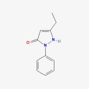 molecular formula C11H12N2O B8707756 5-Ethyl-2-phenyl-1,2-dihydro-pyrazol-3-one 