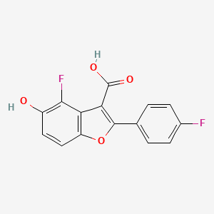 4-Fluoro-2-(4-fluorophenyl)-5-hydroxybenzofuran-3-carboxylic acid