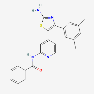 molecular formula C23H20N4OS B8707807 N-[4-[2-Amino-4-(3,5-dimethylphenyl)-1,3-thiazol-5-YL]-2-pyridyl]benzamide CAS No. 303162-61-0