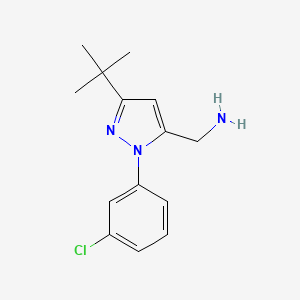molecular formula C14H18ClN3 B8707957 (3-tert-butyl-1-(3-chlorophenyl)-1H-pyrazol-5-yl)methanamine 