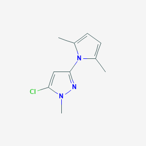 molecular formula C10H12ClN3 B8707989 5-Chloro-3-(2,5-dimethyl-1H-pyrrol-1-yl)-1-methyl-1H-pyrazole CAS No. 89088-52-8