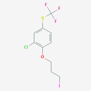 molecular formula C10H9ClF3IOS B8708033 3-[2-Chloro-4-(trifluoromethylthio)phenoxy]propyl iodide CAS No. 653578-31-5