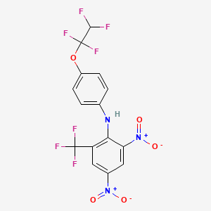 molecular formula C15H8F7N3O5 B8708054 Benzenamine, 2,4-dinitro-N-(4-(1,1,2,2-tetrafluoroethoxy)phenyl)-6-(trifluoromethyl)- CAS No. 79930-77-1