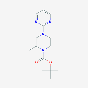 molecular formula C14H22N4O2 B8708147 tert-Butyl 2-methyl-4-(pyrimidin-2-yl)piperazine-1-carboxylate 