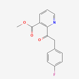 molecular formula C15H12FNO3 B8708153 Methyl 2-(2-(4-fluorophenyl)acetyl)nicotinate 
