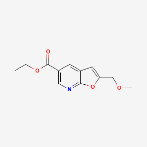 molecular formula C12H13NO4 B8708352 Ethyl 2-(methoxymethyl)furo[2,3-b]pyridine-5-carboxylate 