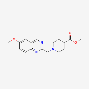 molecular formula C17H21N3O3 B8708487 Methyl 1-((6-methoxyquinazolin-2-yl)methyl)piperidine-4-carboxylate 