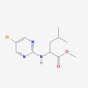 molecular formula C11H16BrN3O2 B8708610 Methyl 2-[(5-bromo-2-pyrimidinyl)amino]-4-methylpentanoate 