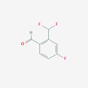 molecular formula C8H5F3O B8708624 2-(Difluoromethyl)-4-fluorobenzaldehyde 