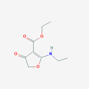 molecular formula C9H13NO4 B8708667 ETHYL 2-(ETHYLAMINO)-4-OXO-4,5-DIHYDRO-3-FURANCARBOXYLATE 