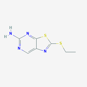 molecular formula C7H8N4S2 B008709 Thiazolo[5,4-d]pyrimidine, 5-amino-2-(ethylthio)- CAS No. 19857-03-5