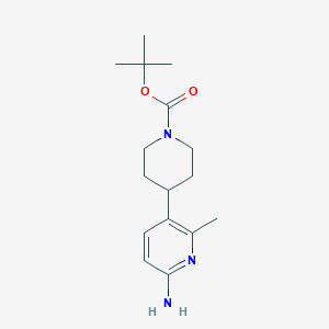 molecular formula C16H25N3O2 B8709168 Tert-butyl 4-(6-amino-2-methylpyridin-3-yl)piperidine-1-carboxylate 