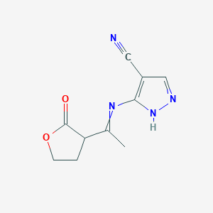 3-{[1-(Tetrahydro-2-oxo-3-furyl)ethylidene]amino}-4-cyanopyrazole