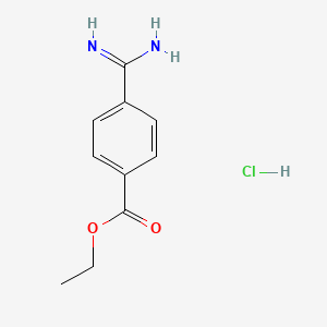 molecular formula C10H13ClN2O2 B8709249 4-Amidino-benzoic acid ethyl ester hydrochloride CAS No. 5418-97-3