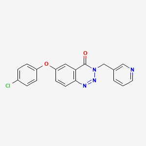 1,2,3-Benzotriazin-4(3H)-one, 6-(4-chlorophenoxy)-3-(3-pyridinylmethyl)-