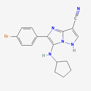 2-(4-bromophenyl)-3-(cyclopentylamino)-1H-imidazo[1,2-b]pyrazole-7-carbonitrile