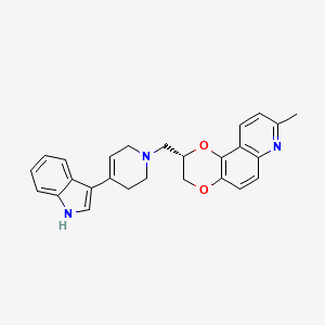molecular formula C26H25N3O2 B8709507 1,4-Dioxino[2,3-f]quinoline,2-[[3,6-dihydro-4-(1H-indol-3-yl)-1(2H)-pyridinyl]methyl]-2,3-dihydro-8-methyl-,(2S)- 
