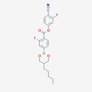 molecular formula C22H22BF2NO4 B8709542 4-Cyano-3-fluorophenyl 2-fluoro-4-(5-pentyl-1,3,2-dioxaborinan-2-yl)benzoate 