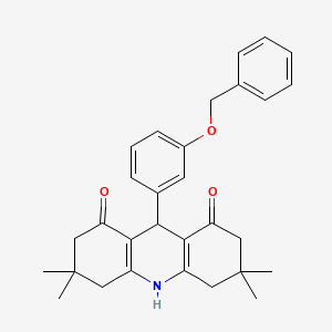 molecular formula C30H33NO3 B8709810 9-(3-benzyloxyphenyl)-3,4,6,7,9,10-hexahydro-3,3,6,6-tetramethyl-1,8(2H,5H)-acridinedione 