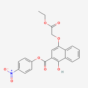 molecular formula C21H17NO8 B8709811 4-Nitrophenyl 4-(ethoxycarbonylmethoxy)-1-hydroxy-2-naphthoate 