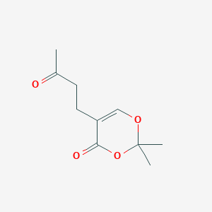 molecular formula C10H14O4 B8709885 2,2-Dimethyl-5-(3-oxobutyl)-1,3-dioxin-4-one CAS No. 144174-34-5