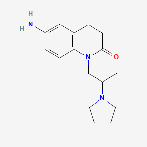 molecular formula C16H23N3O B8709889 6-amino-1-(2-(pyrrolidin-1-yl)propyl)-3,4-dihydroquinolin-2(1H)-one 