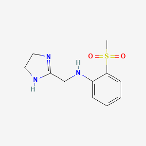 molecular formula C11H15N3O2S B8710007 N-((4,5-dihydro-1H-imidazol-2-yl)methyl)-2-(methylsulfonyl)aniline CAS No. 305809-45-4