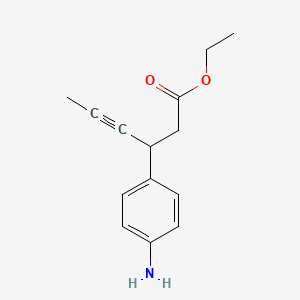 molecular formula C14H17NO2 B8710009 Ethyl 3-(4-aminophenyl)hex-4-ynoate 
