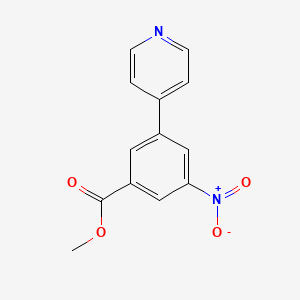 molecular formula C13H10N2O4 B8710067 Benzoic acid, 3-nitro-5-(4-pyridinyl)-, methyl ester CAS No. 1214383-37-5