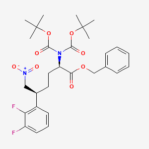 benzyl (5S)-N,N-bis(tert-butoxycarbonyl)-5-(2,3-difluorophenyl)-6-nitro-D-norleucinate