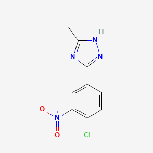 molecular formula C9H7ClN4O2 B8710762 3-(4-Chloro-3-nitrophenyl)-5-methyl-1H-1,2,4-triazole CAS No. 648917-59-3